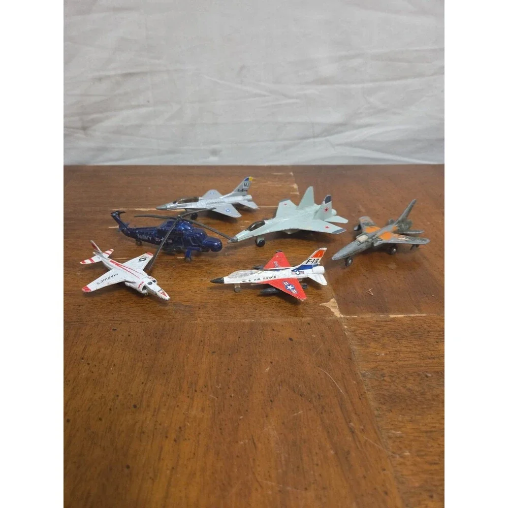 1980s Metal Plane Lot of 6 - Planes and Helicopter Cool USED Incomplete USAF USN